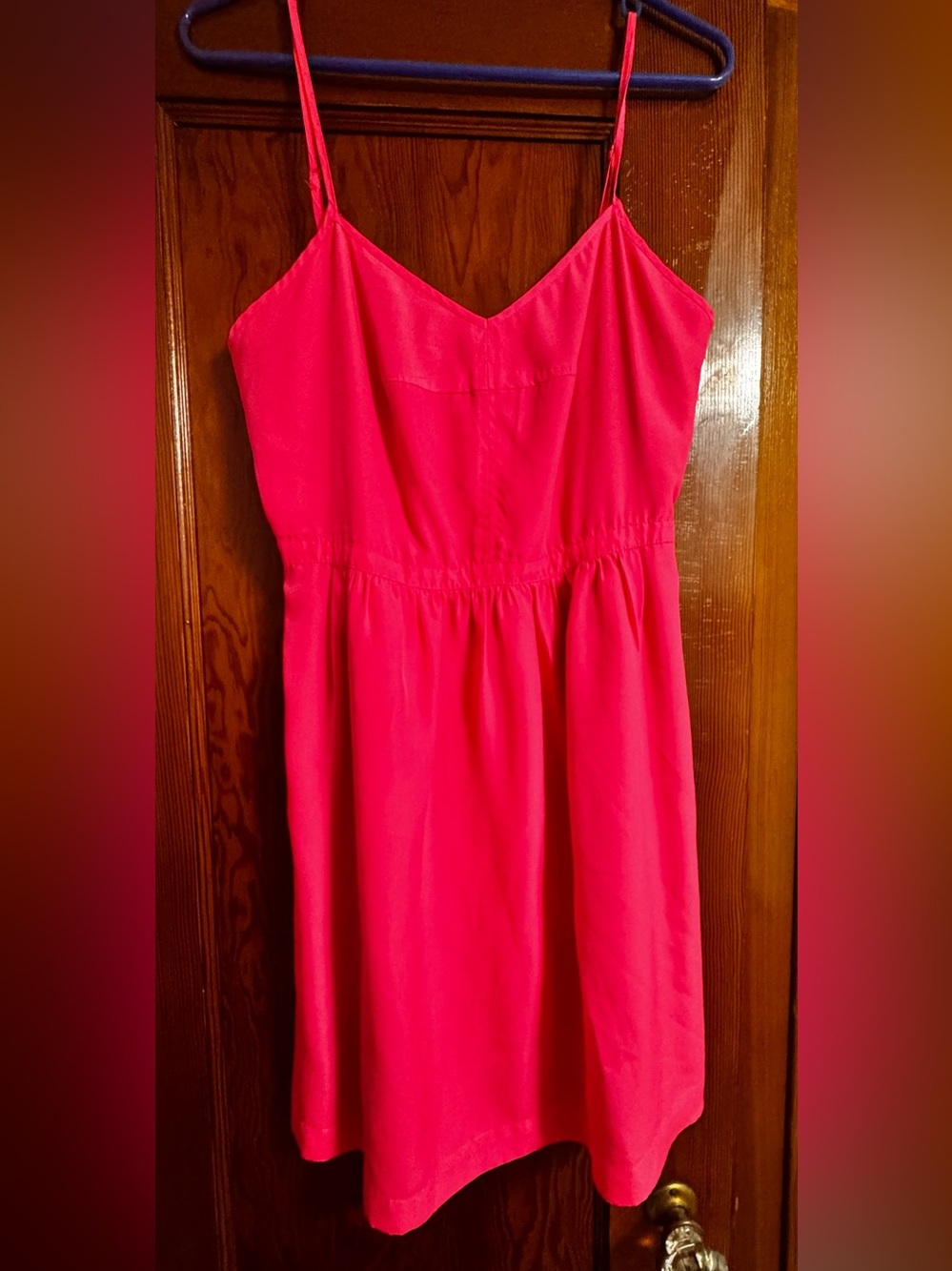 J. Crew Neon Pink Spaghetti-Strap Dress